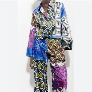 Zara Patchwork Printed Pant and Top Set
